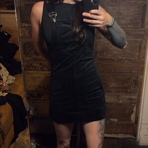 Black overall dress